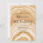 Invitation Fausse Agate Dorée 18e Anniversaire (Devant)