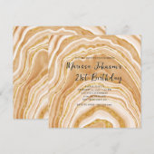 Invitation Fausse Agate Dorée 21e Anniversaire (Devant / Derrière)