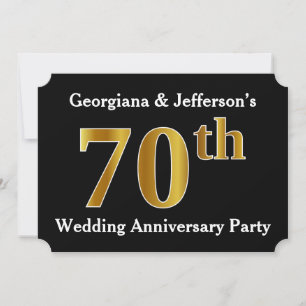 Invitation Fausse fête d'anniversaire de mariage de 70 ans au