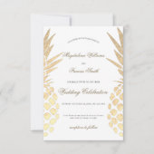 Invitation fausse feuille d'or ananas élégant mariage (Devant)