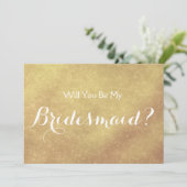 Invitation Fausse feuille d'or de luxe Serez-vous ma servante (Debout devant)