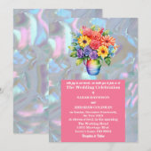 Invitation Fausse Mariage Iridescent Mère de Perle (Devant / Derrière)