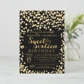 Invitation Fausse partie noire du bonbon 16 à confettis de (Debout devant)