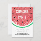 Invitation fausse pastèque pailletée fête d'été (Devant)