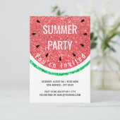 Invitation fausse pastèque pailletée fête d'été (Debout devant)