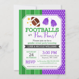 Invitation Faut-il des Footballs ou des Pom-Poms Fête de Révé
