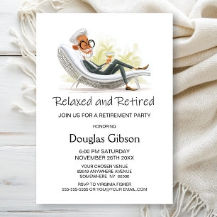 Invitation Fauteuil de soleil détendu et retraité pour homme,