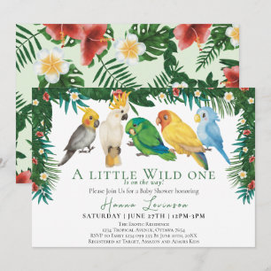 Invitation Fauve Tropical Exotique Fête de Naissance de Perro