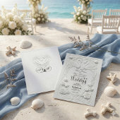 Invitation Faux 3D Embossed White Swan Floral Formal Wedding