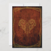 Invitation Faux Antique Gold Victorian Steampunk Mariage (Dos)