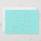 Invitation Faux argent confetti splatters turquoise 21e anniv (Dos)