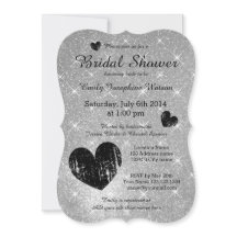 Faux argent noir parties scintillant nuptiale invi