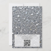 Invitation Faux Argent Pailleté | Mariage Luxe Code QR (Dos)
