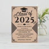 Invitation Faux Art Déco Art Déco moderne Fête de graduation (Debout devant)