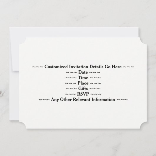 Invitation Faux aspect or 1ère fête d'anniversaire de mariage (Dos)