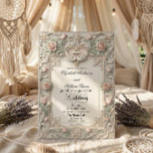 Invitation Faux Bas Relief 3D Sculpted Swans