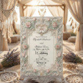 Invitation Faux Bas Relief 3D Sculpted Swans