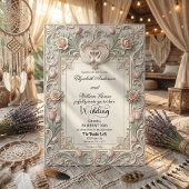 Invitation Faux Bas Relief 3D Sculpted Swans