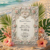 Invitation Faux Bas Relief 3D Sculpted Swans