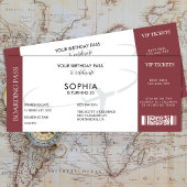 Invitation Faux Billet Embarquement Pass Anniversaire Voyage 
