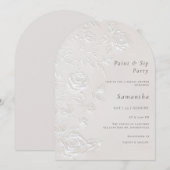 Invitation Faux Blind Embossed Bridal Shower (Devant / Derrière)