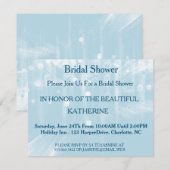 Invitation Faux Blue Glittering Fab Confetti Sparkles Points (Devant / Derrière)