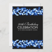 Invitation Faux Blue Hollywood Glam 30e anniversaire (Dos)