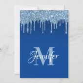 Invitation Faux Blue Parties scintillant Drips 50e anniversai (Devant)