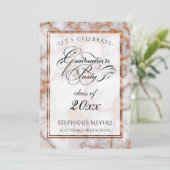 Invitation Faux Bright Copper Marble (Debout devant)