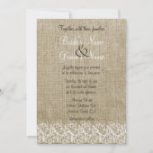 Invitation Faux Burlap et Lace (Devant)