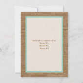 Invitation FAUX Burlap Ivory Lace, Aqua Baby shower Invitatio (Dos)