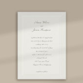 Invitation Faux Cadre Embossé Ecru Formal Classic Mariage