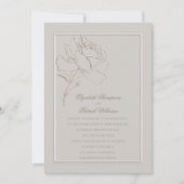 Invitation Faux Cadre Rose Embossé Formel Elégant Mariage (Devant)