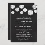 Invitation Faux Chalkboard Hanging Lanternes Rustique Mariage<br><div class="desc">Faire-part de mariage rustique avec lanternes blanches sur arrière - plan faux tableau. Cette invitation sera parfaite pour les mariages extérieurs. Des éléments correspondants et d'autres couleurs sont disponibles.</div>