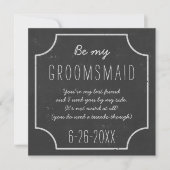 Invitation Faux Chalkboard Mariage Be My Groomsmaid Request (Devant)