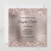 Invitation Faux Champagne rose brillant Parties scintillant h (Dos)