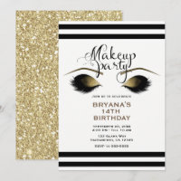 Faux cils de beauté de maquillage Glam Gold person