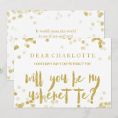 Invitation Faux Confetti Doré Veux-tu être ma placeuse (Devant / Derrière)