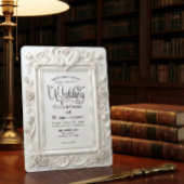 Invitation Faux cygnes gaufrés & Roses Mariage Conte de Fées