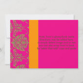 Invitation Faux damas or/ orange/rose vif (Dos)