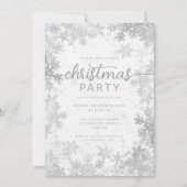 Invitation Faux d'argent Foil Snowflakes Noël (Devant)