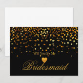 Invitation Faux de coeur de parties scintillantes d'or vous (Devant / Derrière)