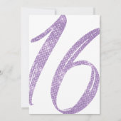 Invitation Faux de couleur blanche et de couleur violette Par (Dos)