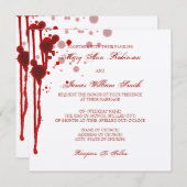 Invitation Faux de mariage de Halloween de vampire rouge sang (Devant / Derrière)