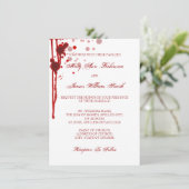 Invitation Faux de mariage de Halloween de vampire rouge sang (Debout devant)