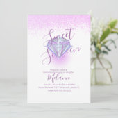 Invitation Faux Diamant Gem Violet pour Sweet Sixt (Debout devant)