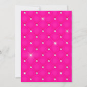 Invitation Faux Diamond Tufted Hot Pink Ombre 21e anniversair (Dos)