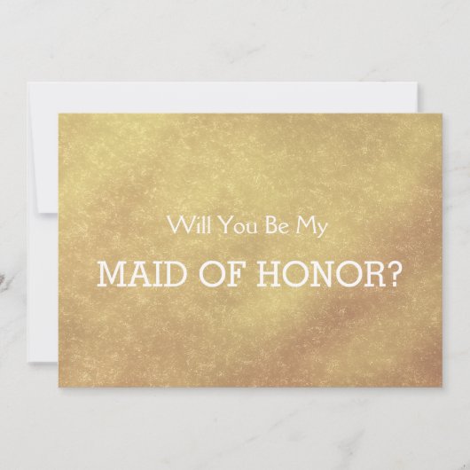 Invitation Faux d'or de luxe sera-tu ma MAID OF HONOR (Devant)