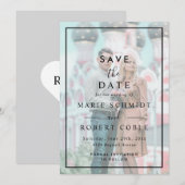 Invitation Faux Effet Vélin Photo Mariage Enregistrer La Date (Devant / Derrière)