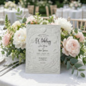 Invitation Faux Embossed 3D Relief Floral Formal Wedding